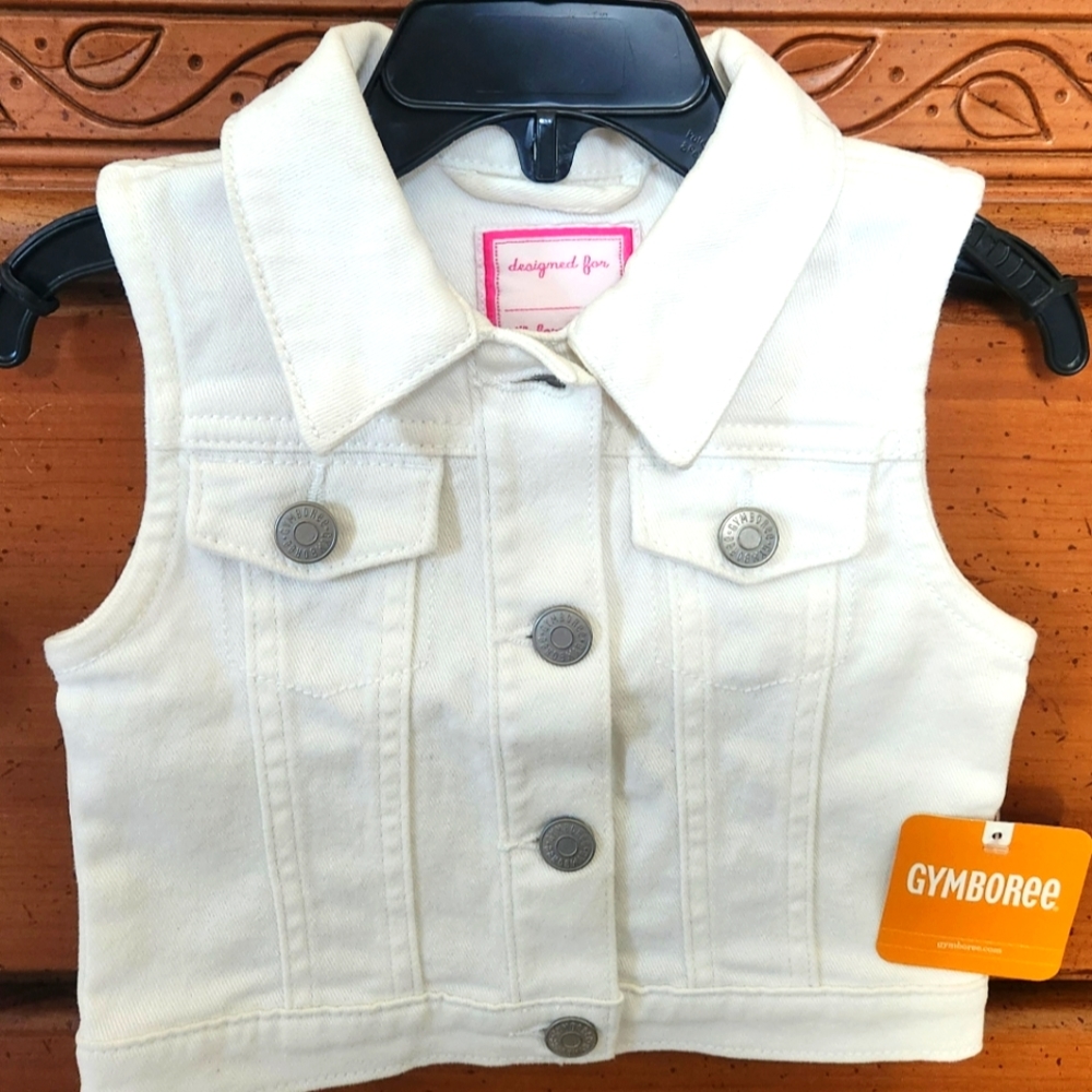 White denim vest